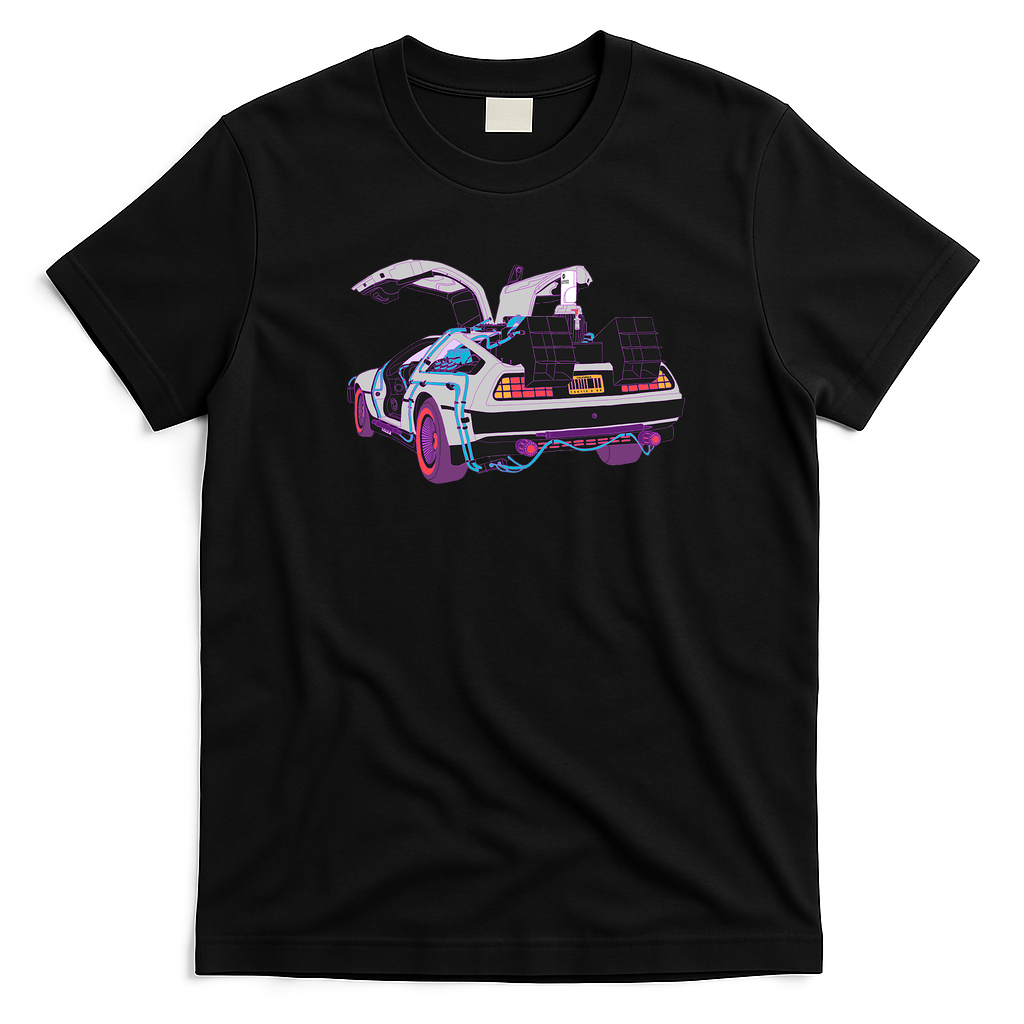 Future DeLorean Graphic T-Shirt - Black