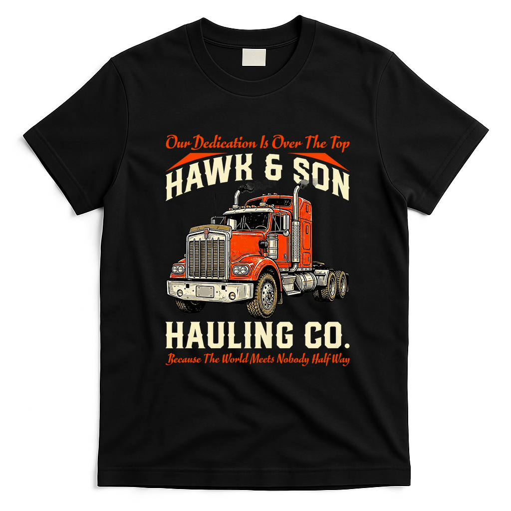 Funny Hawk & Son Hauling Company Big Rig Pride Vintage T-Shirt - Black