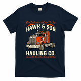 Funny Hawk & Son Hauling Company Big Rig Pride Vintage T-Shirt - Navy Blue