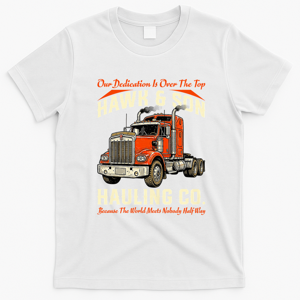 Funny Hawk & Son Hauling Company Big Rig Pride Vintage T-Shirt - White