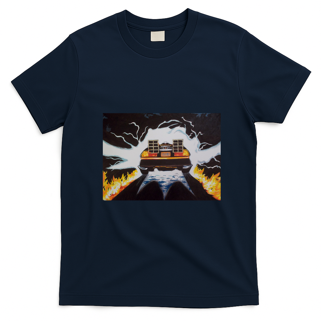 The Future is Now Retro Graphic Tee - Navy Blue