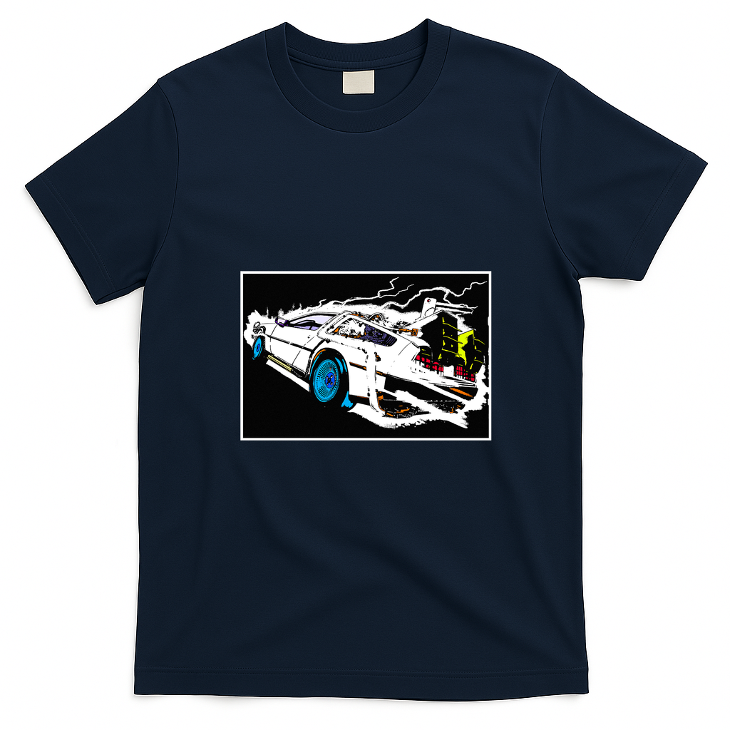 Go Into the Future Retro T-Shirt - Navy Blue