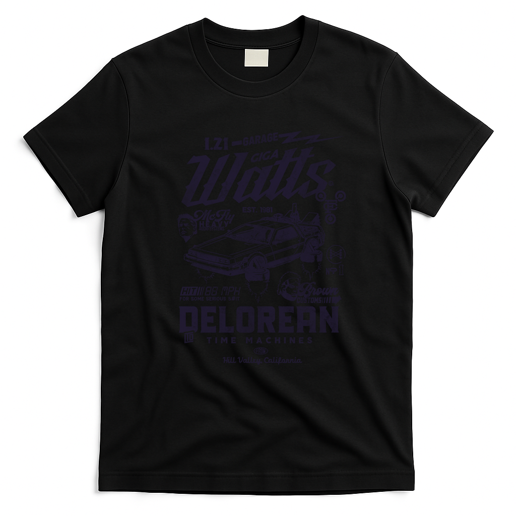 Gigawatts Garage V2 Vintage T-Shirt - Black