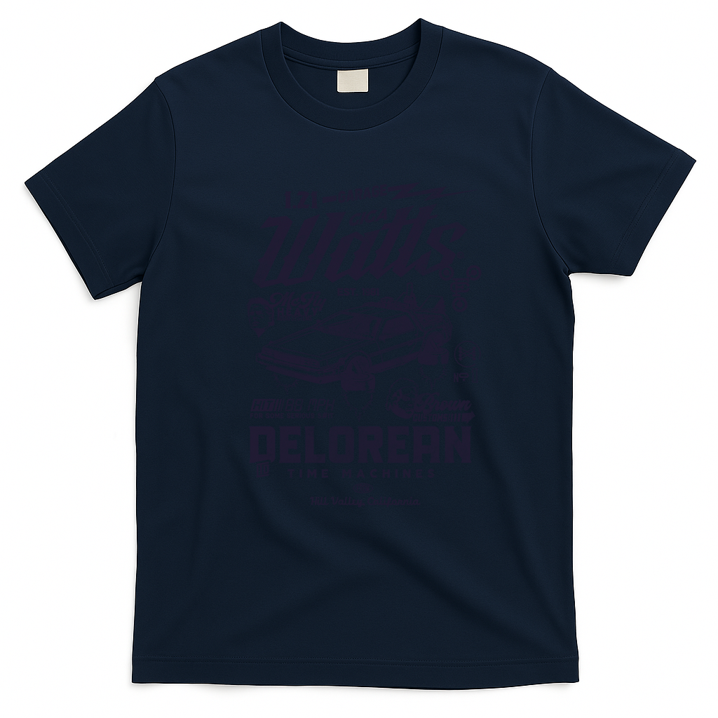 Gigawatts Garage V2 Vintage T-Shirt - Navy Blue