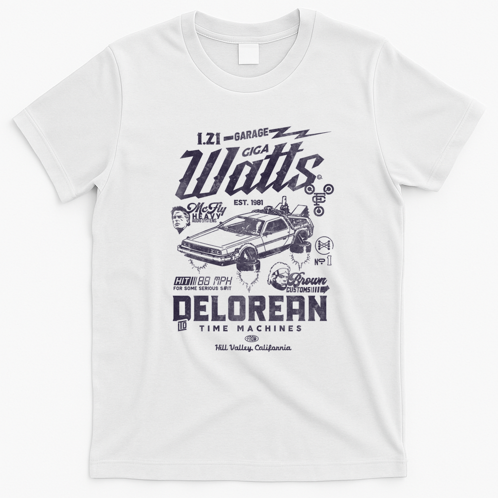 Gigawatts Garage V2 Vintage T-Shirt - White