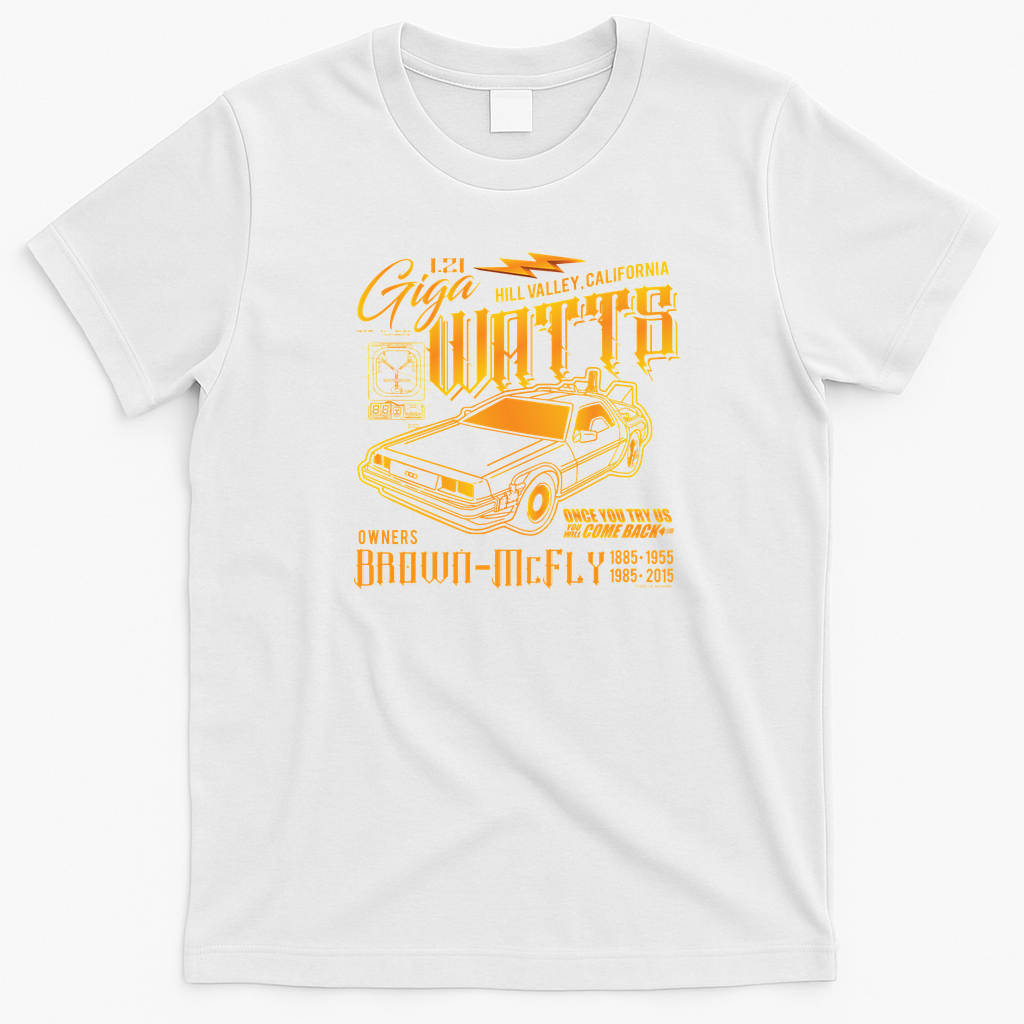 Gigawatts Garage DeLorean T-Shirt - White