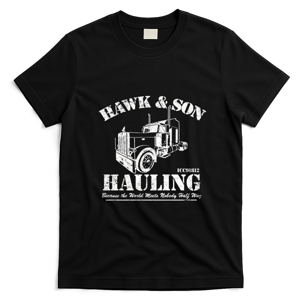 Hawk & Son Hauling Distressed Graphic Tee - Black