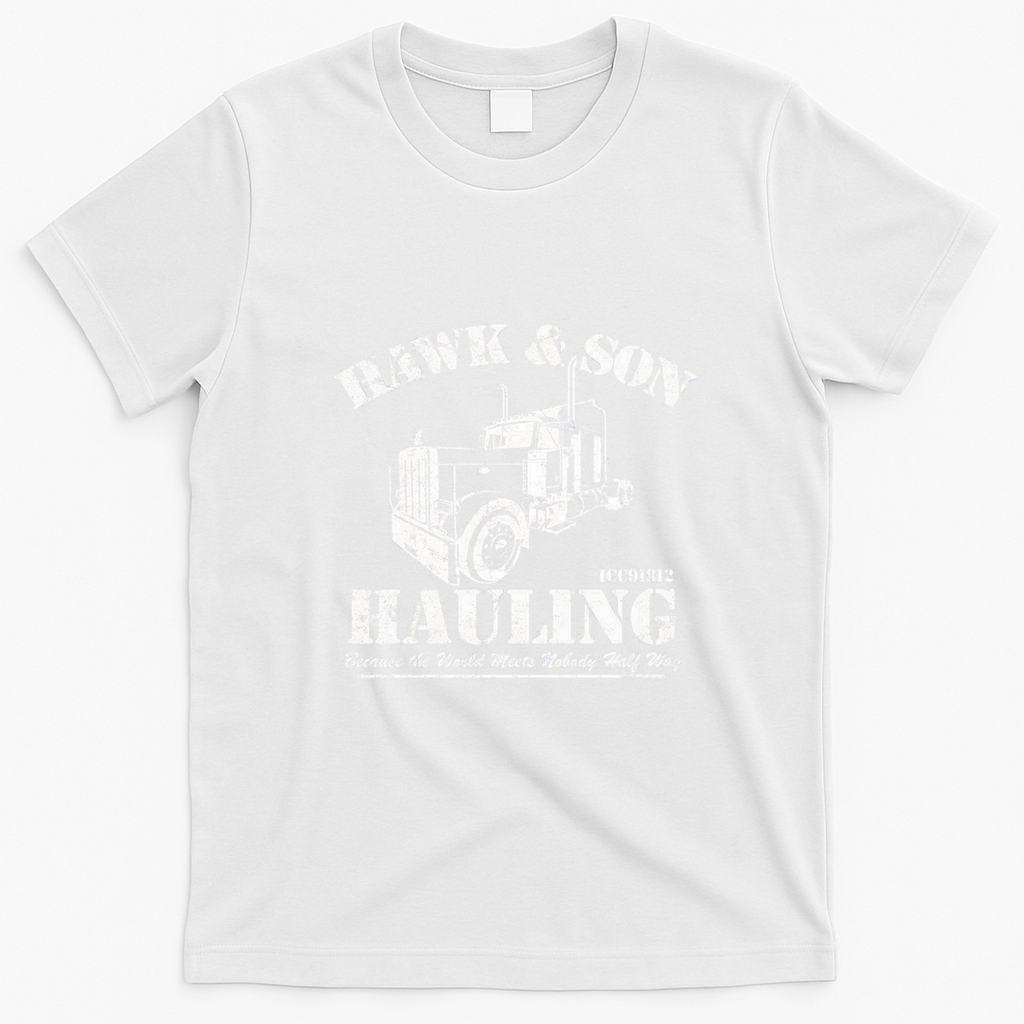 Hawk & Son Hauling Distressed Graphic Tee - White