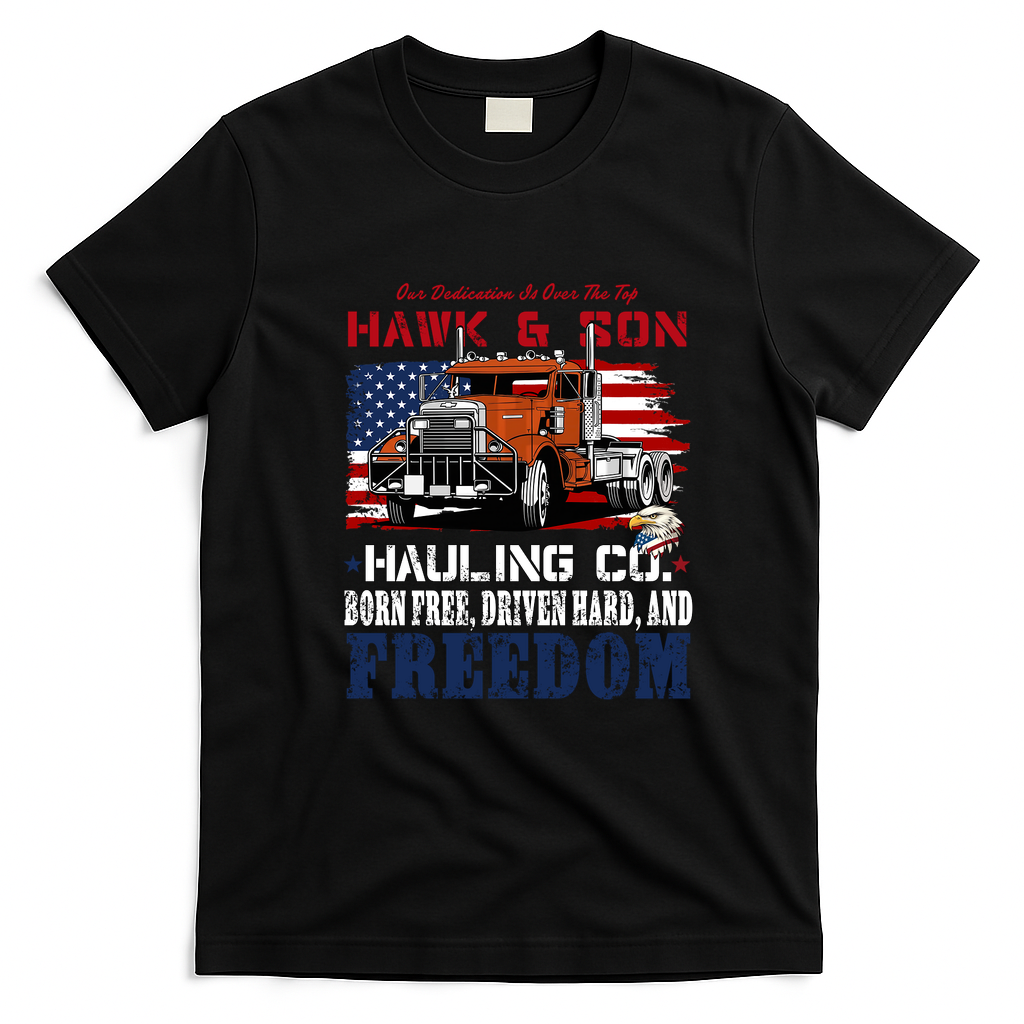 Over the Top 4th of July Trucker T-Shirt - Black