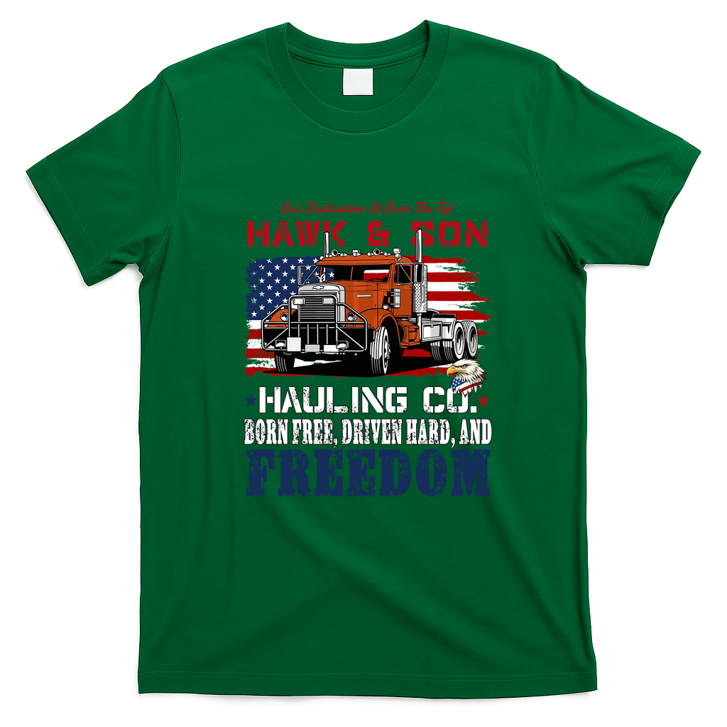 Over the Top 4th of July Trucker T-Shirt - Irish Green