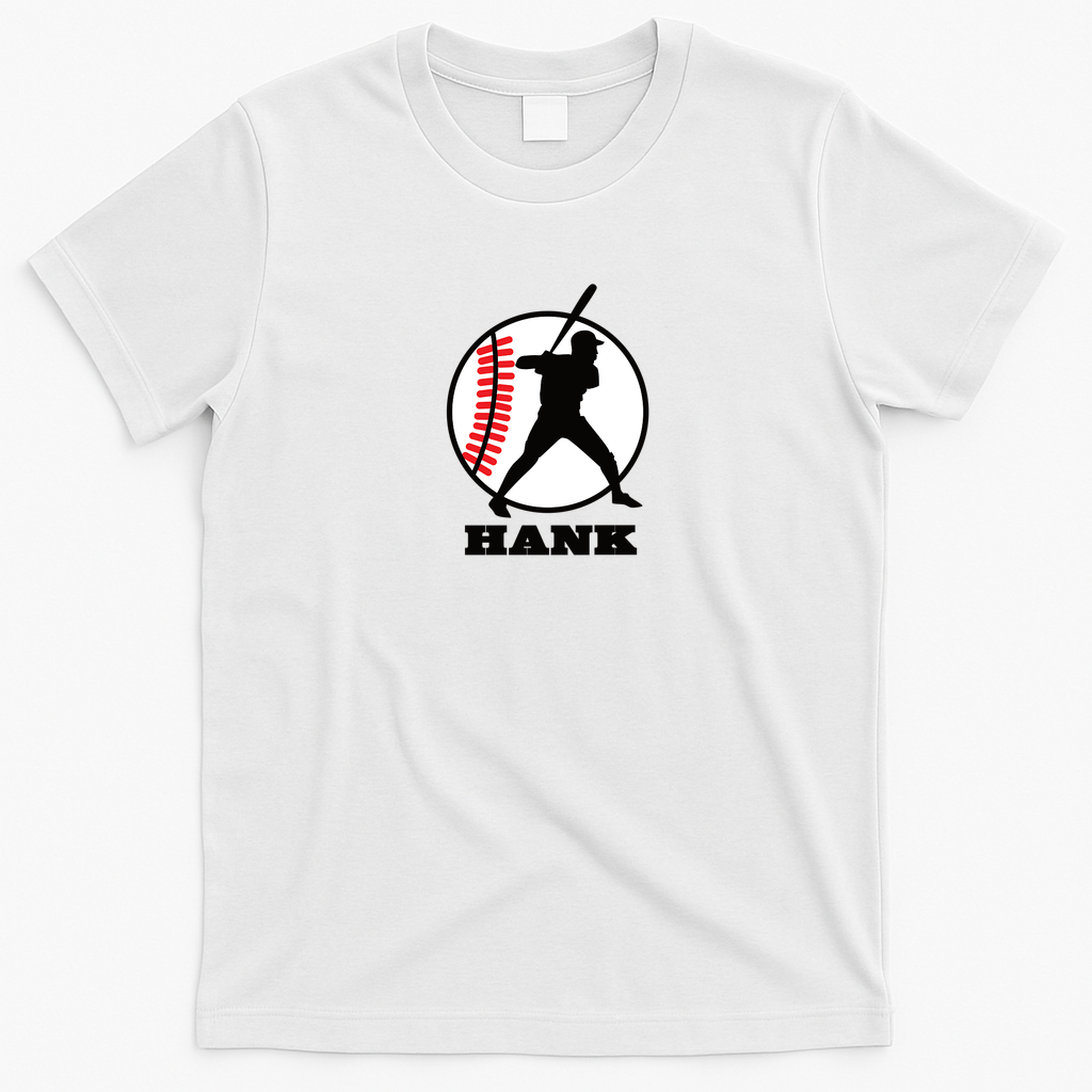 Hank Baseball Retro Graphic Tee - White