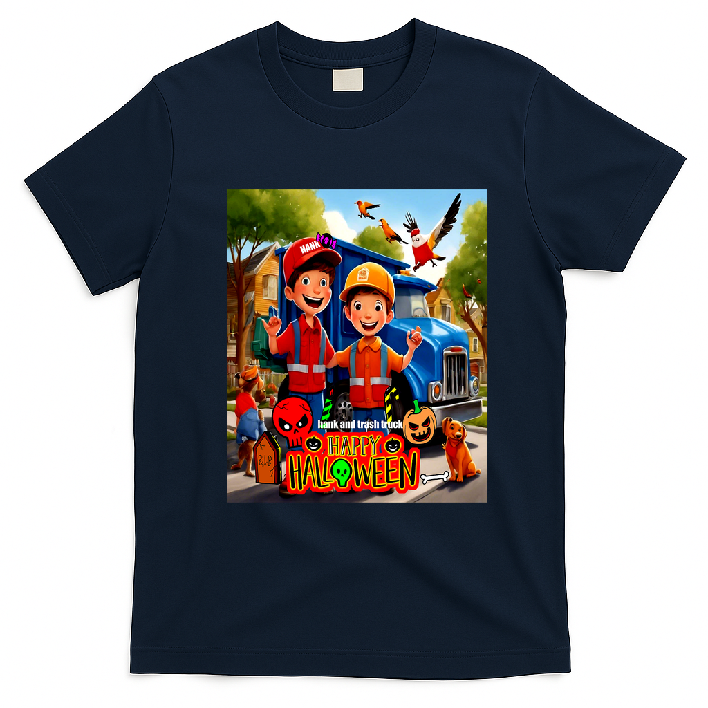 Suburban Halloween Celebration T-Shirt - Navy Blue