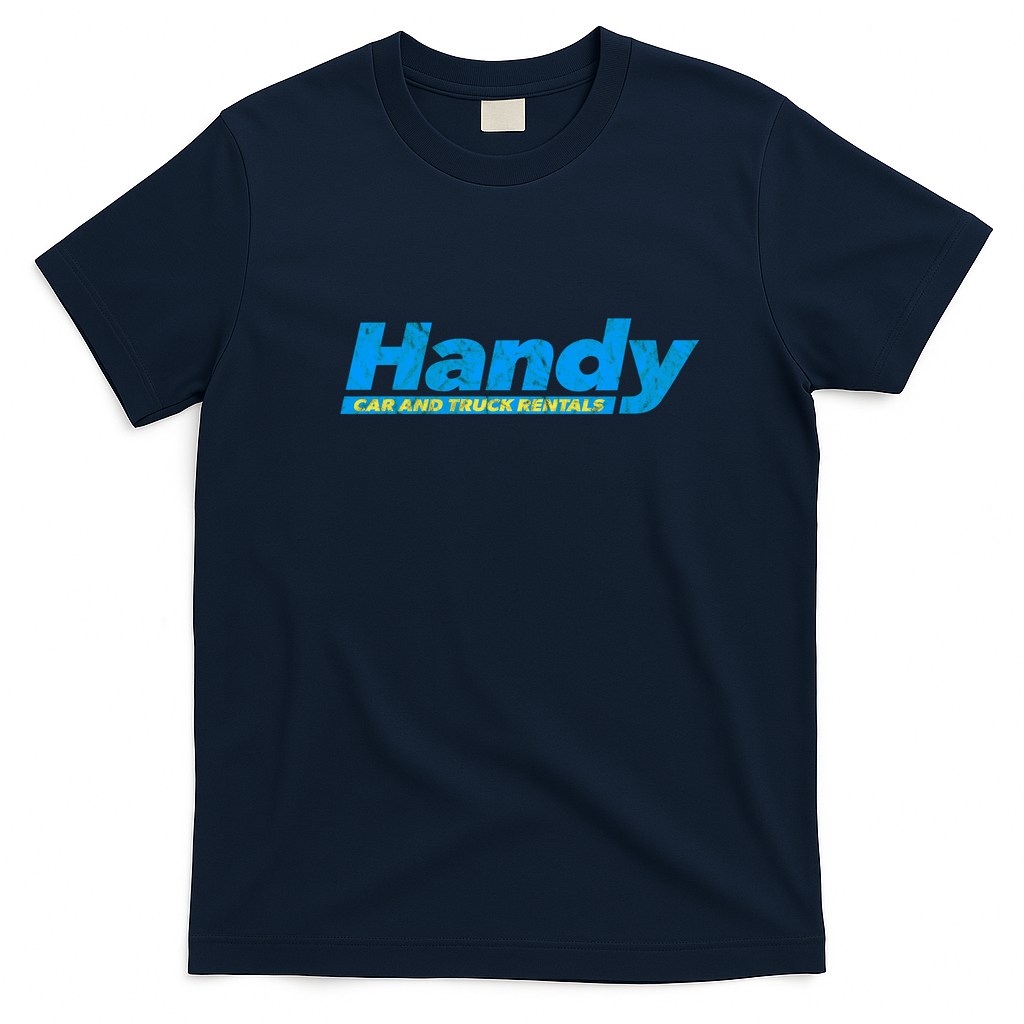 Handy Car and Truck Rental (worn) Graphic T-Shirt - Navy Blue