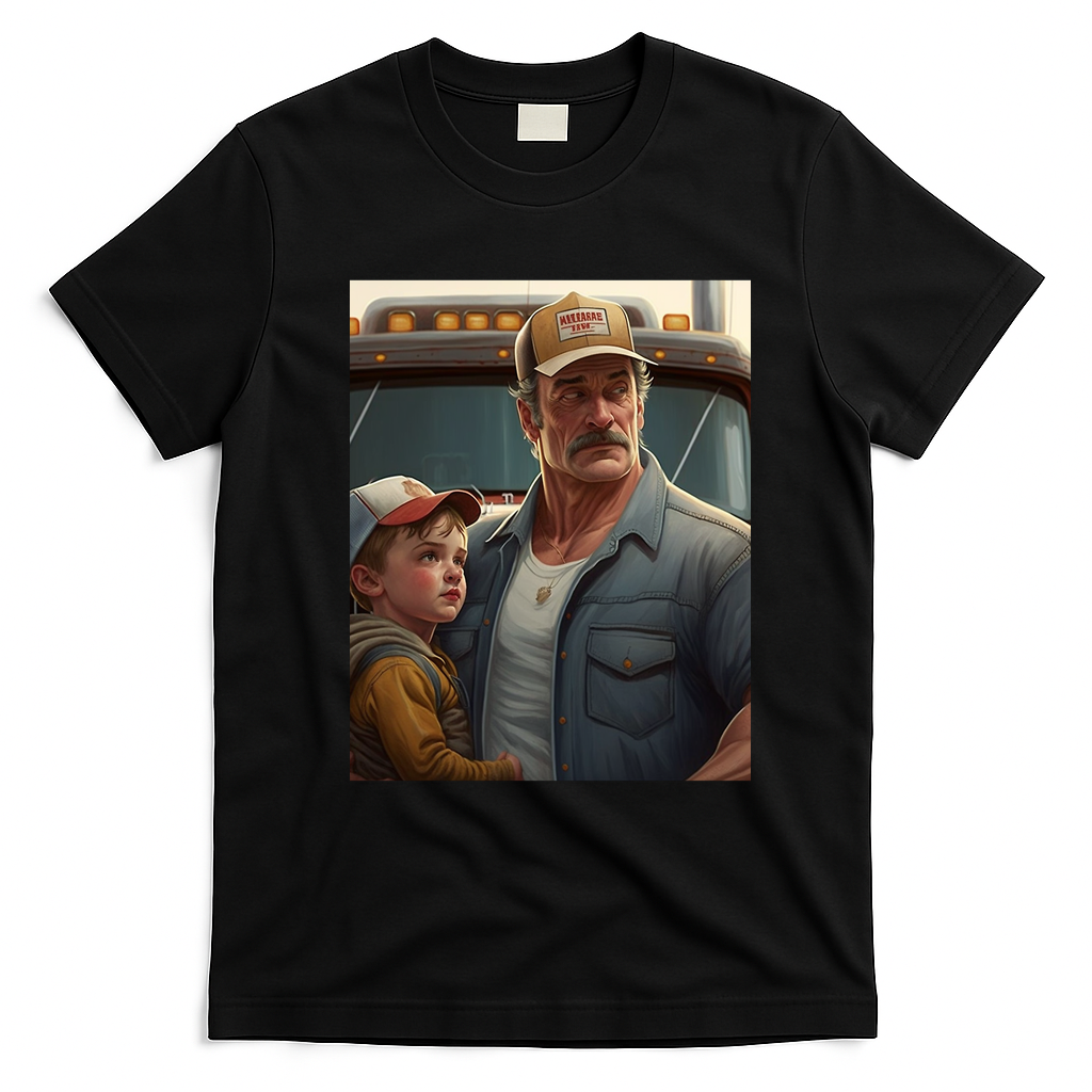 Husband Dad Trucker Legend Graphic T-Shirt - Black
