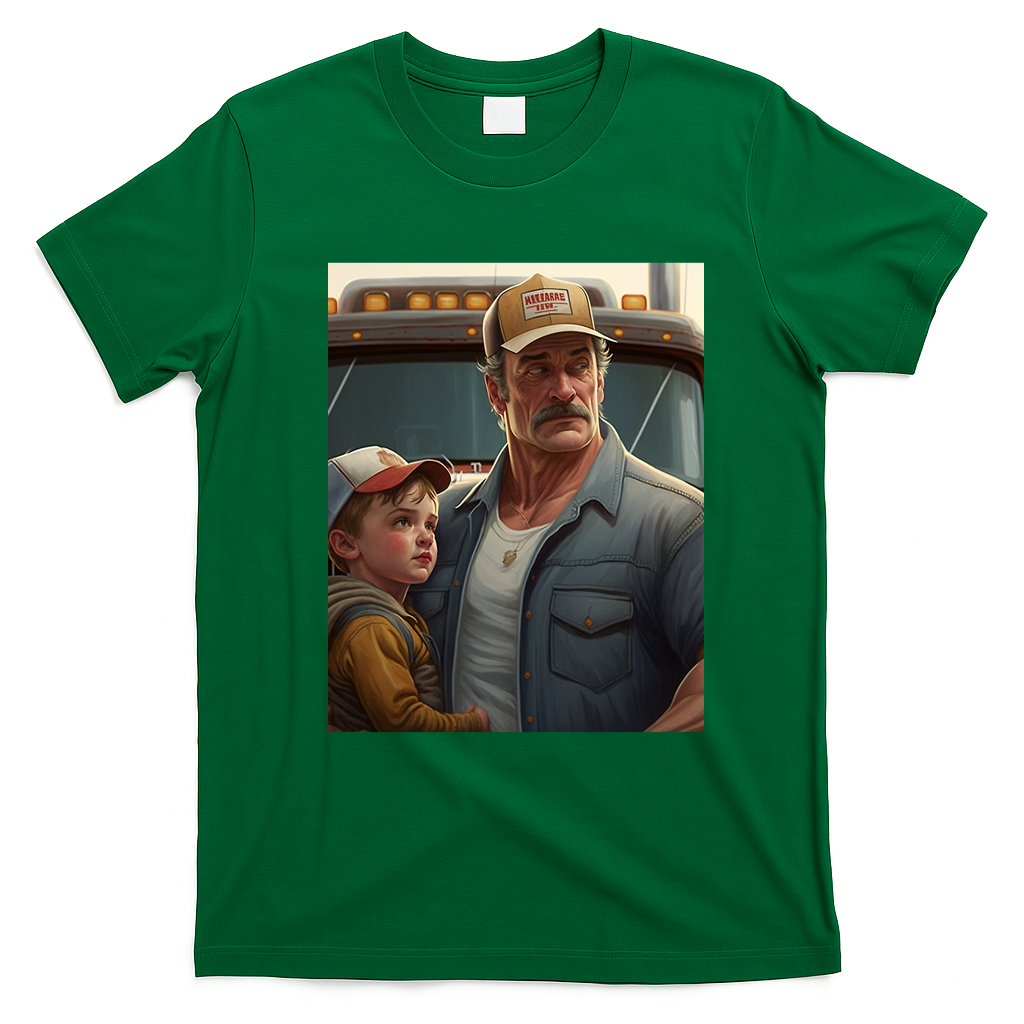 Husband Dad Trucker Legend Graphic T-Shirt - Irish Green
