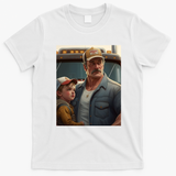 Husband Dad Trucker Legend Graphic T-Shirt - White