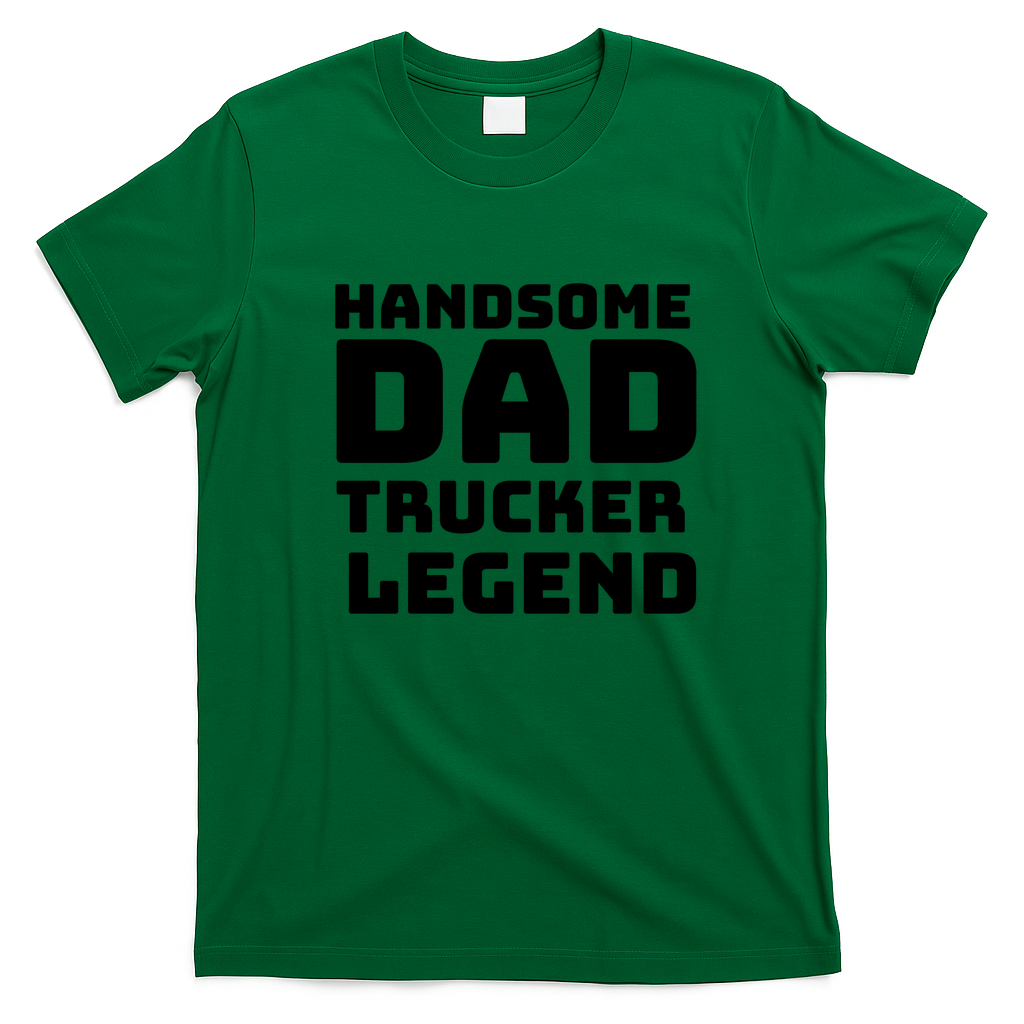 Handsome Dad Trucker Legend Retro Graphic Tee - Irish Green