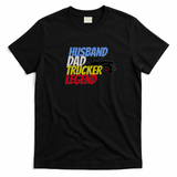 Husband Dad Trucker Legend Bold Logo Tee - Black