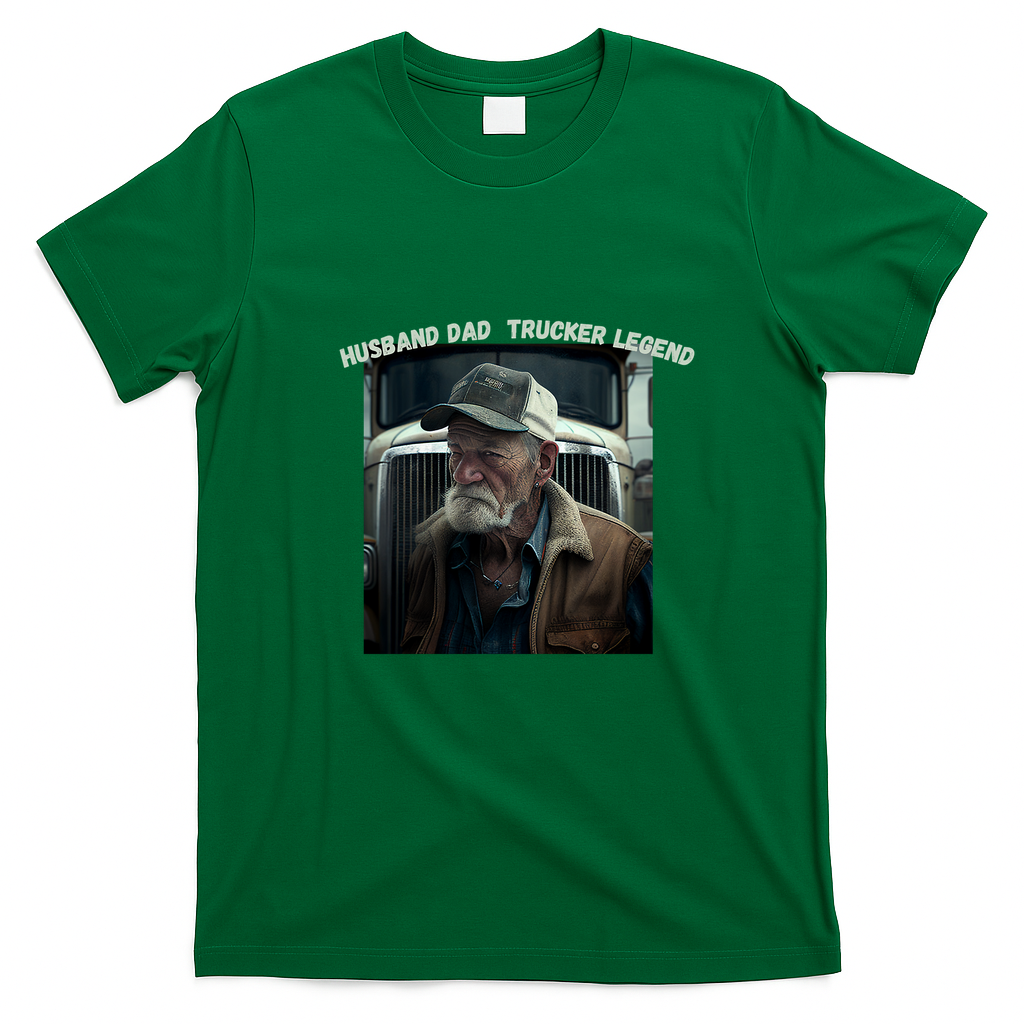 Husband Dad Trucker Legend Classic Logo T-Shirt - Irish Green