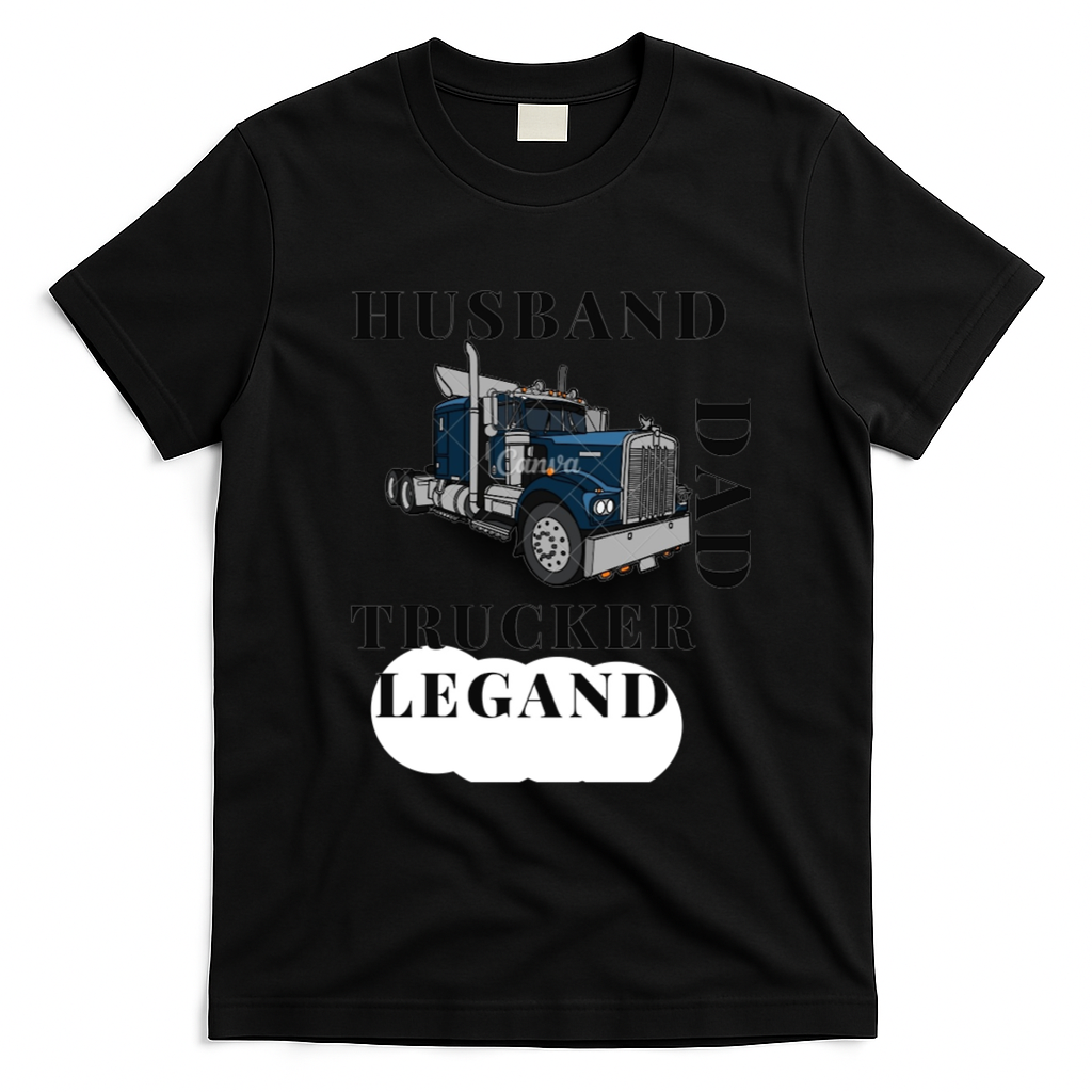 Husband Dad Trucker Legend Classic Tee - Black