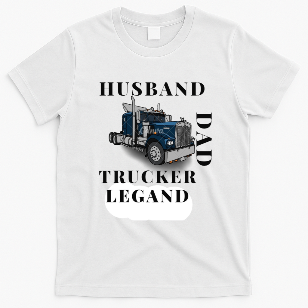 Husband Dad Trucker Legend Classic Tee - White