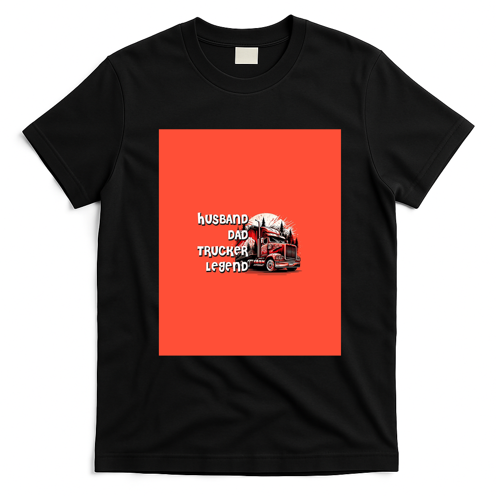 Husband Dad Trucker Legend No. 7 Tee - Black