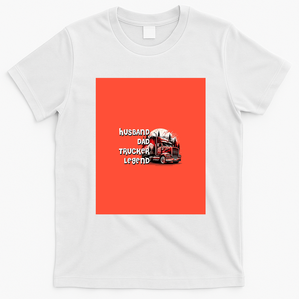 Husband Dad Trucker Legend No. 7 Tee - White