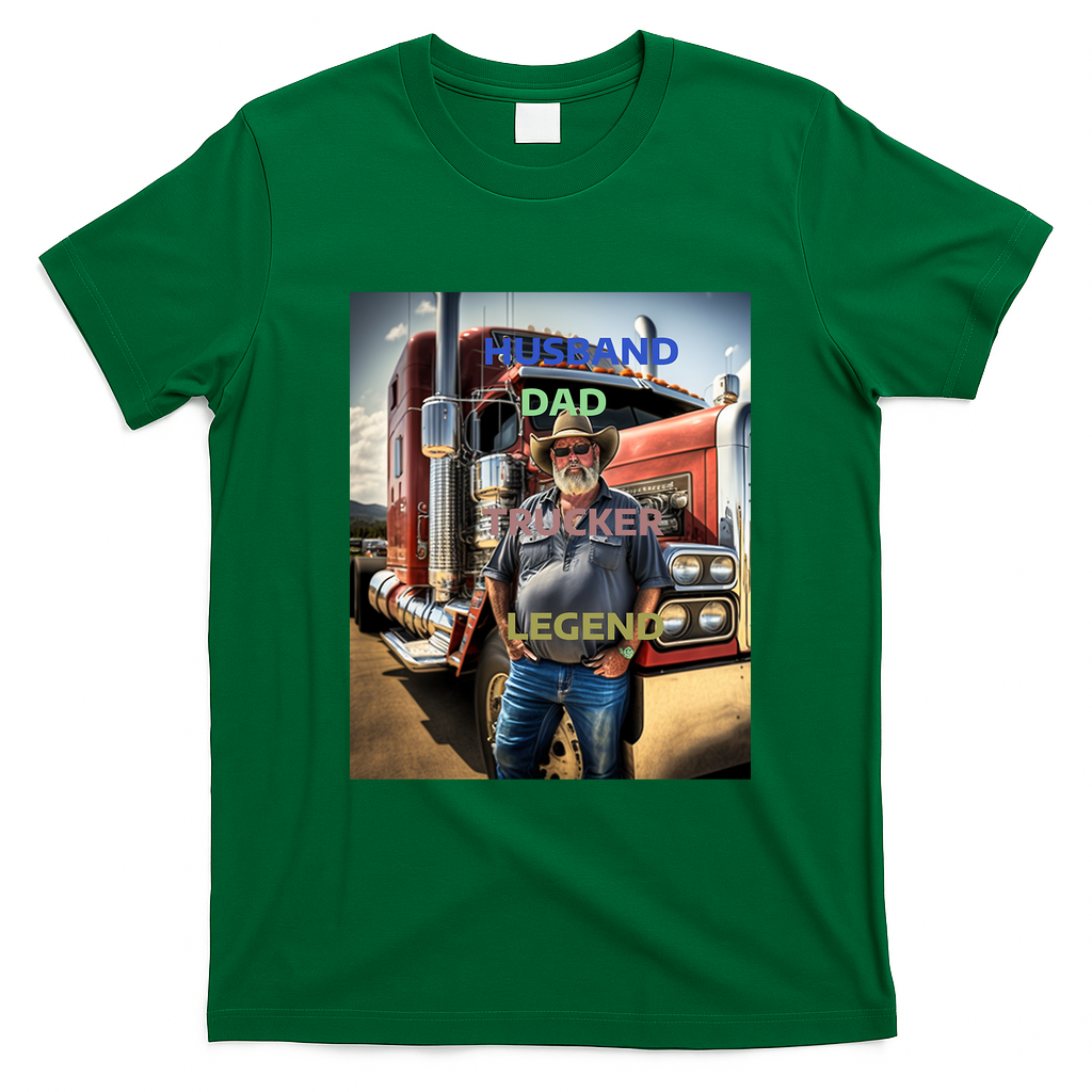 Husband Dad Trucker Legend Classic Logo T-Shirt No. 15 - Irish Green