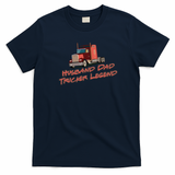Hardworking Husband Dad Trucker T-Shirt - Navy Blue