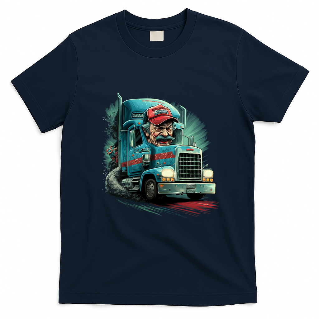 Husband Dad Trucker Legend T-Shirt - Navy Blue