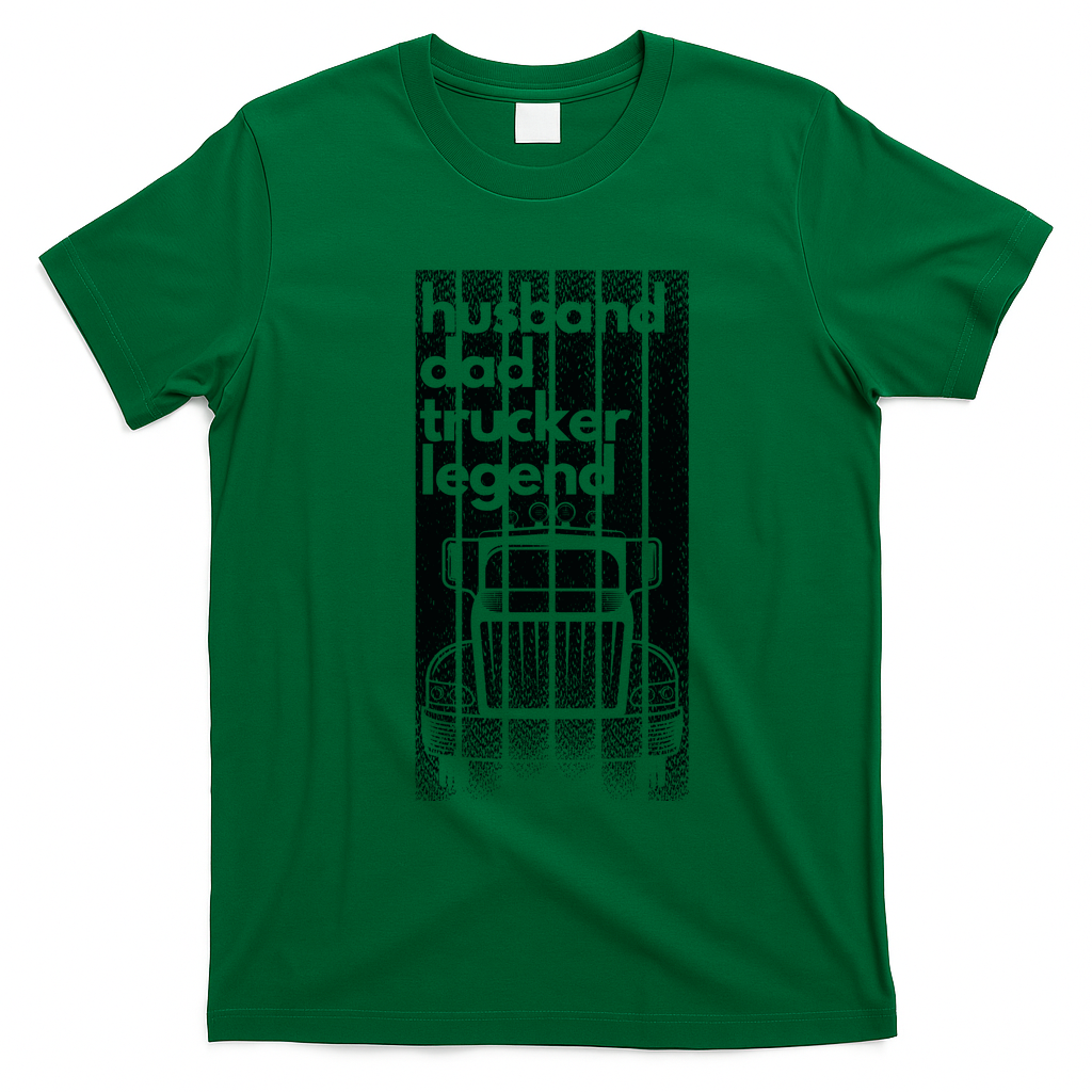 Husband Dad Trucker Legend Old-School T-Shirt - Irish Green