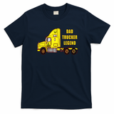 Husband Dad Trucker Legend Yellow Rig Tee - Navy Blue
