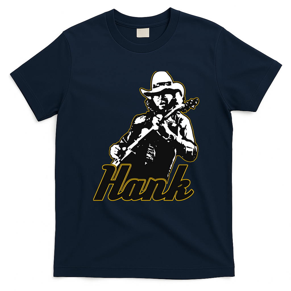 Hank Essential Retro Graphic Tee - Navy Blue