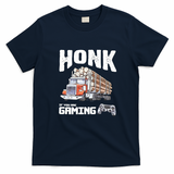Honk If You Are Gaming Trucker T-Shirt - Navy Blue
