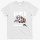Honk If You Are Gaming Trucker T-Shirt - White