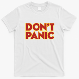 Hitchhiker Galaxy Don't Panic Retro Graphic Tee - White