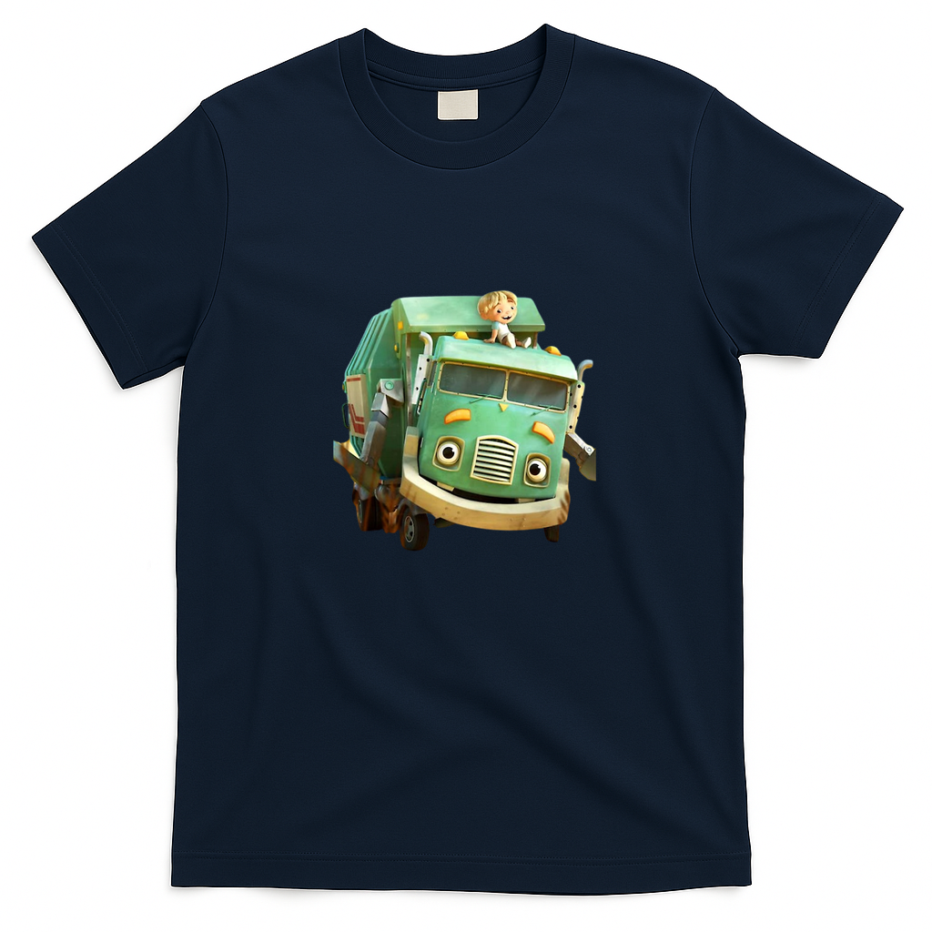 Hello! Garbageman Hank and Trash Truck Graphic T-Shirt - Navy Blue