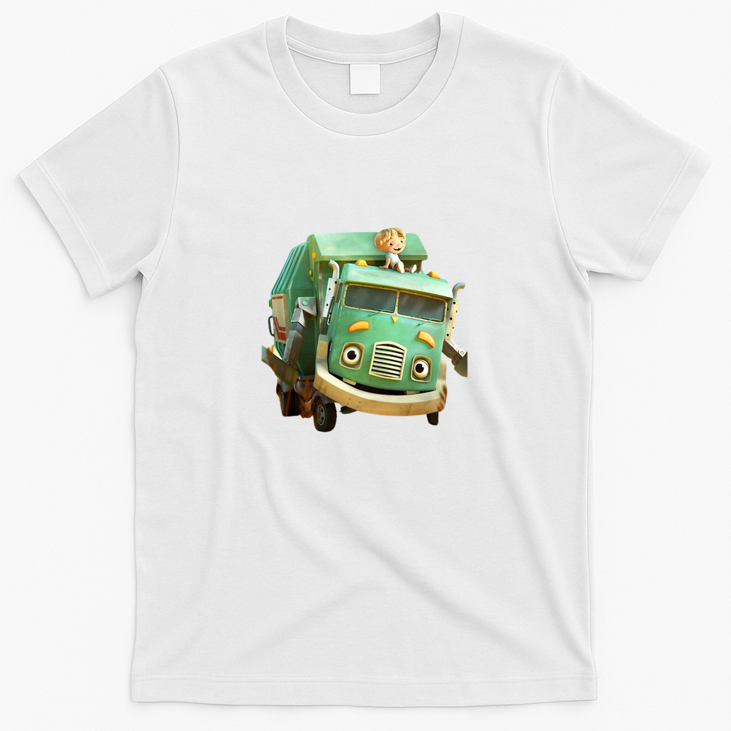 Hello! Garbageman Hank and Trash Truck Graphic T-Shirt - White