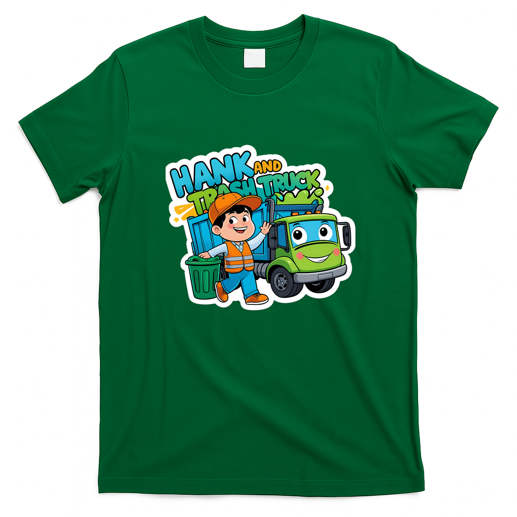 Hank and the Garbage Truck T-Shirt - Irish Green