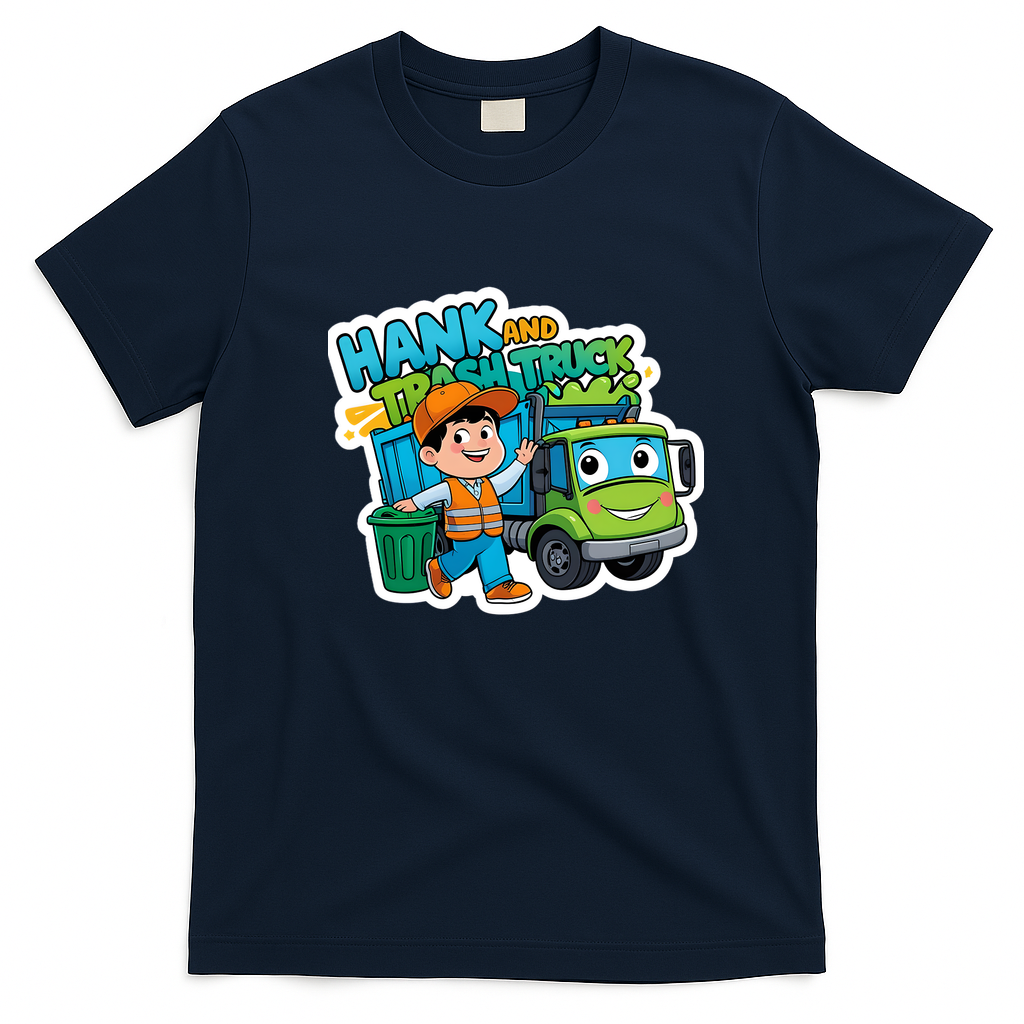 Hank and the Garbage Truck T-Shirt - Navy Blue