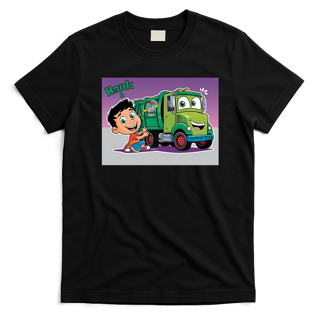 Hank and Garbage Truck Graphic T-Shirt - Black