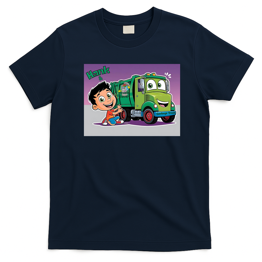 Hank and Garbage Truck Graphic T-Shirt - Navy Blue