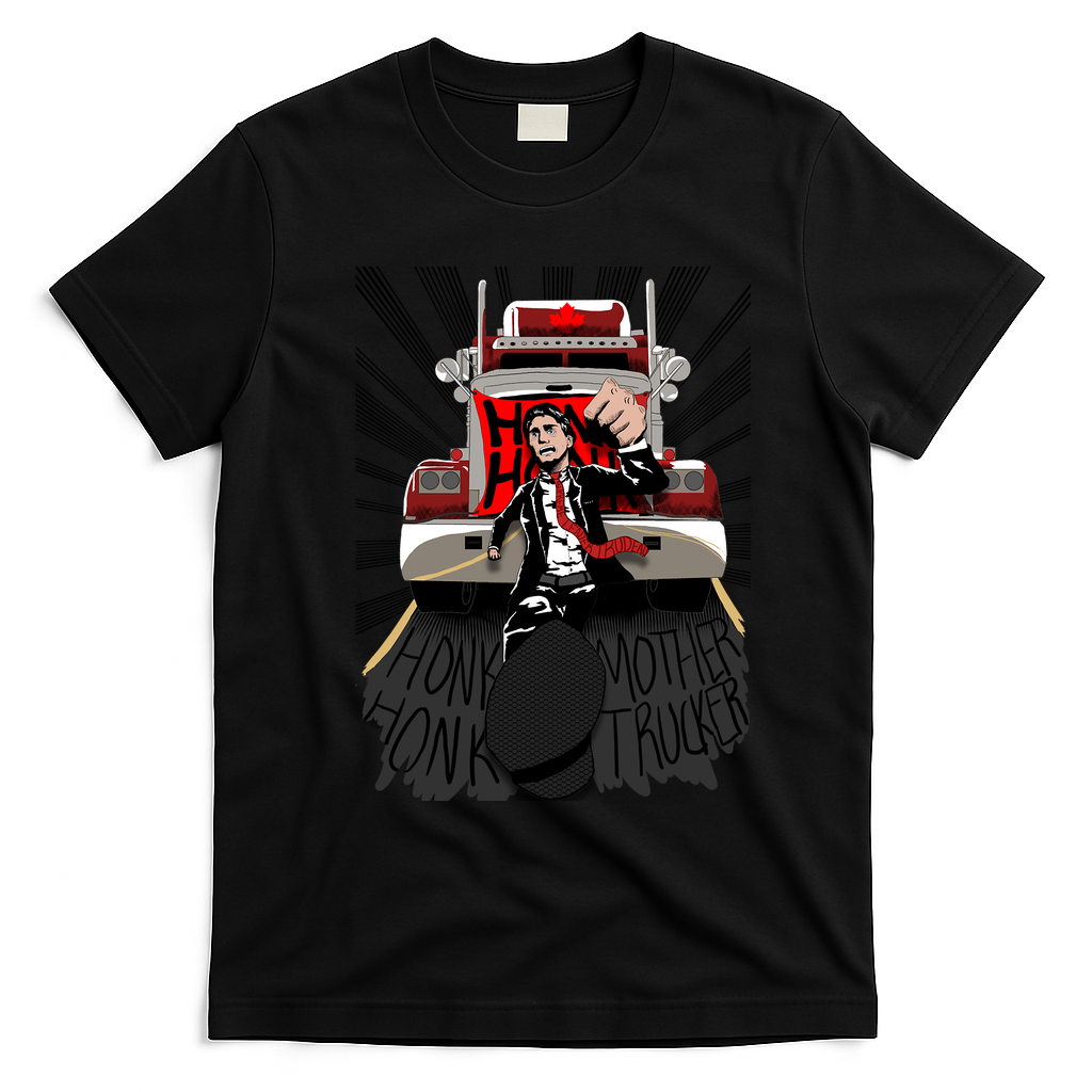 Honk Honk, Mother Trucker Graphic T-Shirt - Black
