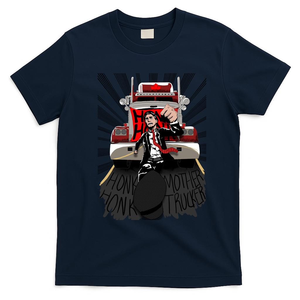 Honk Honk, Mother Trucker Graphic T-Shirt - Navy Blue