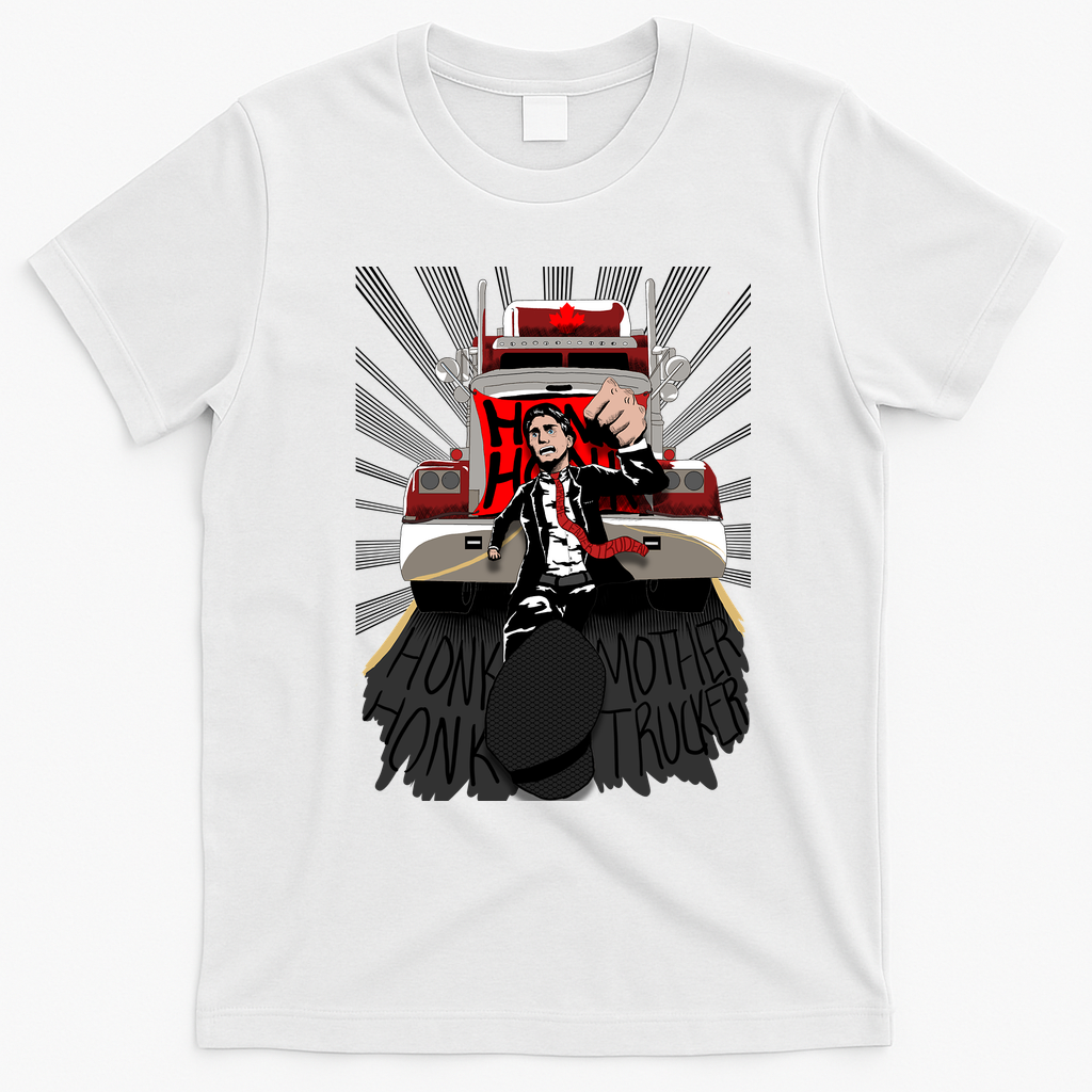 Honk Honk, Mother Trucker Graphic T-Shirt - White