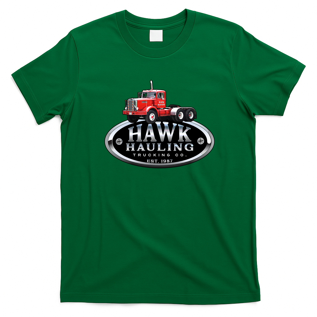 Hawk Hauling Co. Over the Top Emblem Tee - Irish Green