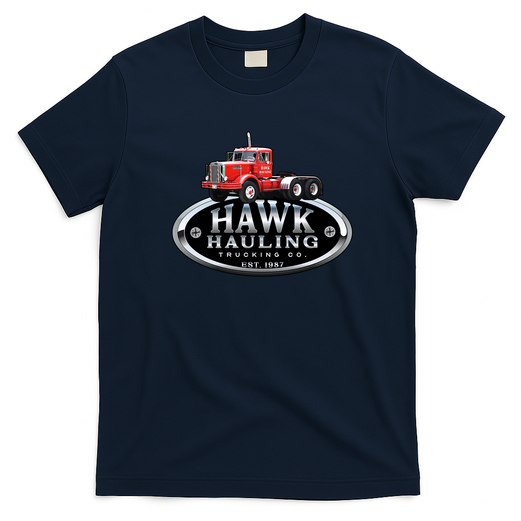 Hawk Hauling Co. Over the Top Emblem Tee - Navy Blue