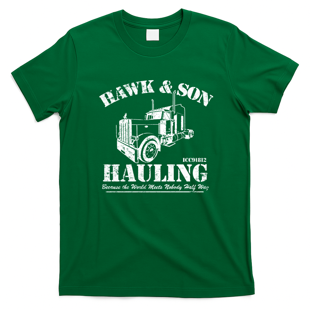 Hawk & Son Hauling Retro Graphic Tee - Irish Green