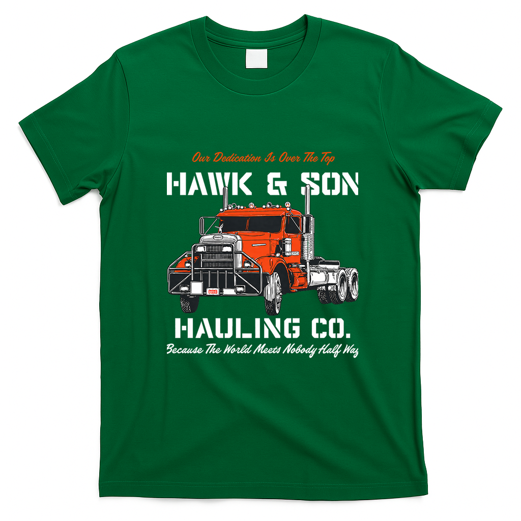 Hawk & Son Hauling Company Big Rig Pride Retro Graphic Tee - Irish Green