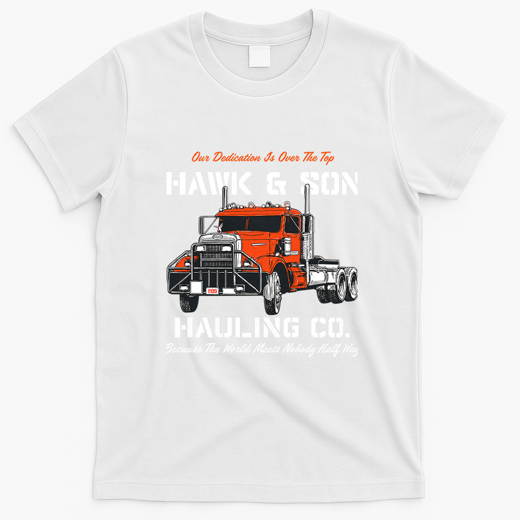 Hawk & Son Hauling Company Big Rig Pride Retro Graphic Tee - White